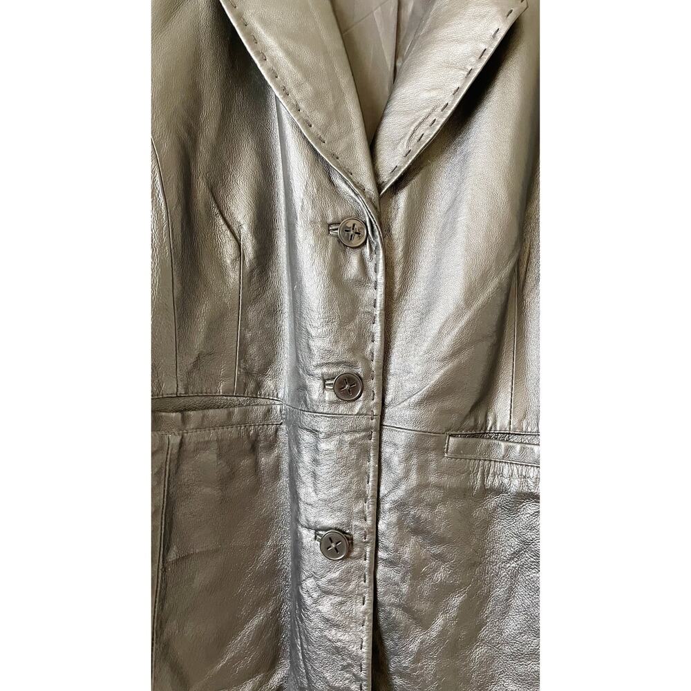 Venezia Genuine Leather Blazer Jacket Black Plus Size 18/20 Classic Tailored - Picture 8 of 11